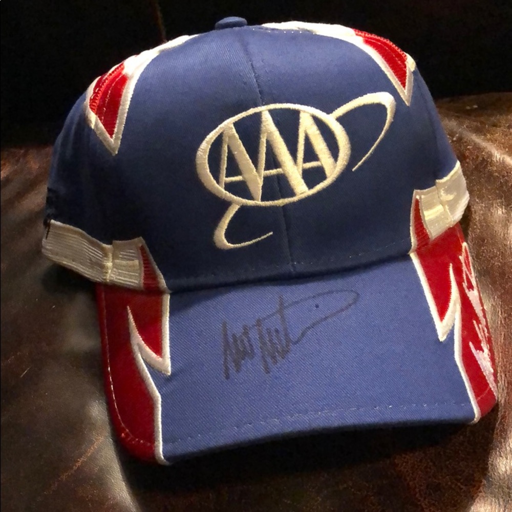 SIGNED MARK MARTIN 6 AAA NASCAR HELMET PIT CAP HAT